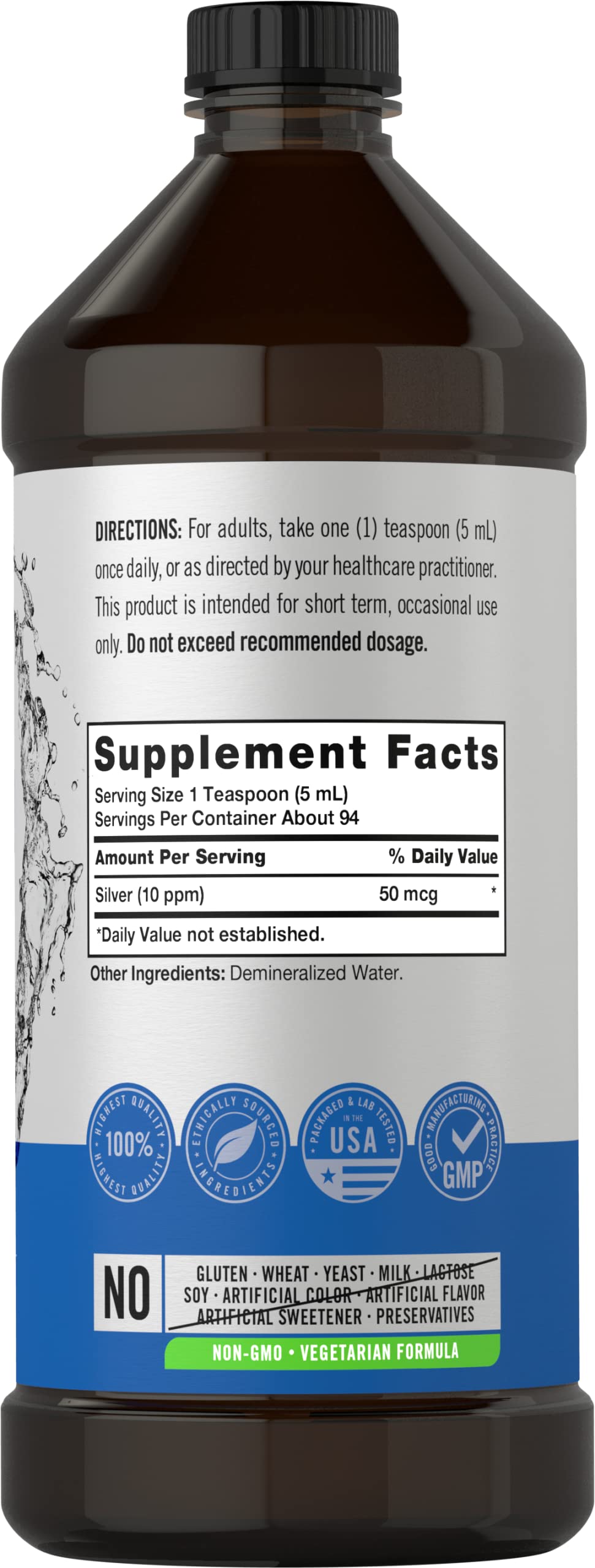 Close-up of colloidal silver liquid with dropper