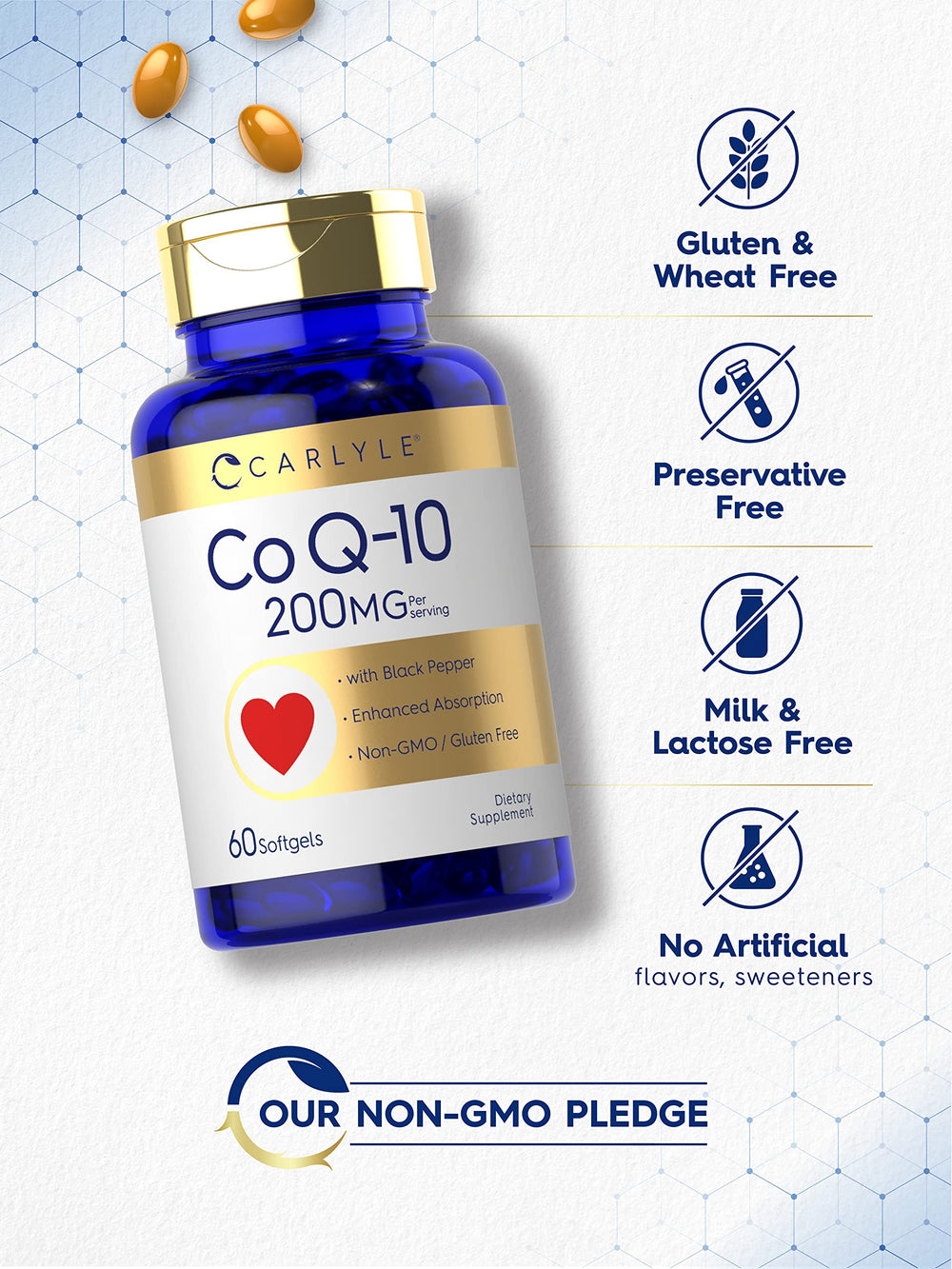 Ingredients and supplement facts for Carlyle CoQ10