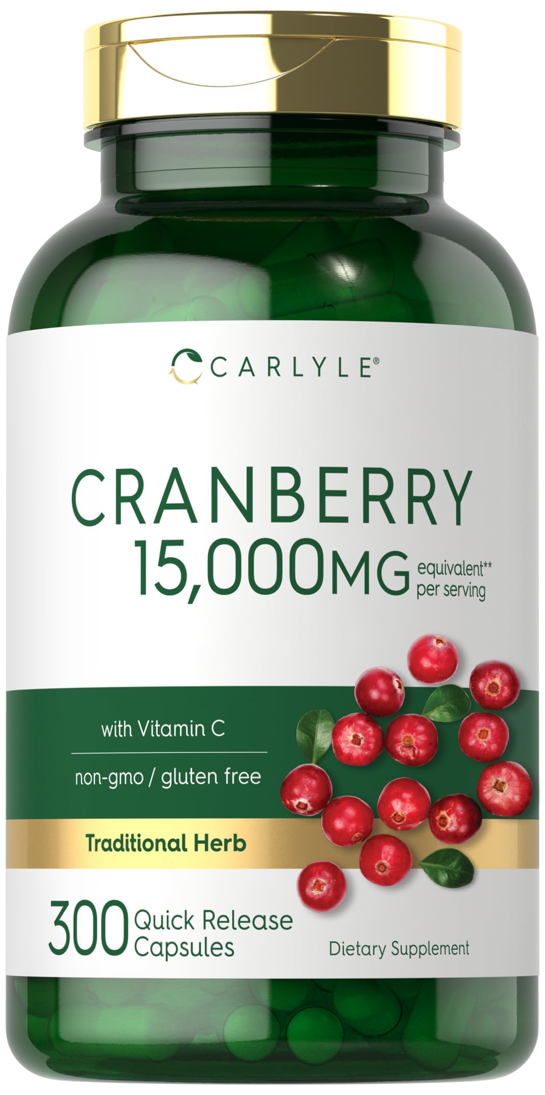 Carlyle Cranberry Pills bottle with 15000 mg per capsule