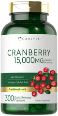 Carlyle Cranberry Pills bottle with 15000 mg per capsule