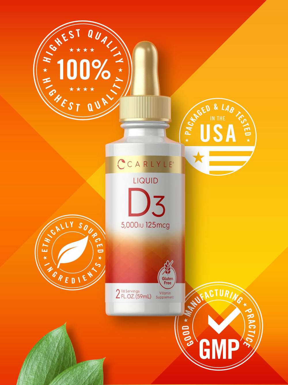 Lab-tested Carlyle Vitamin D3 supplement quality control