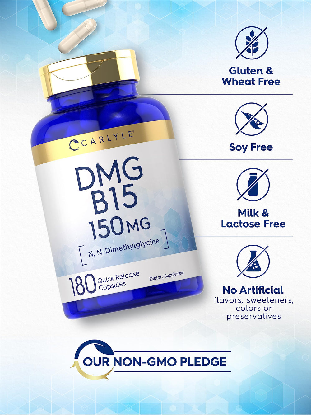 Illustration of DMG (N-Dimethylglycine) chemical structure