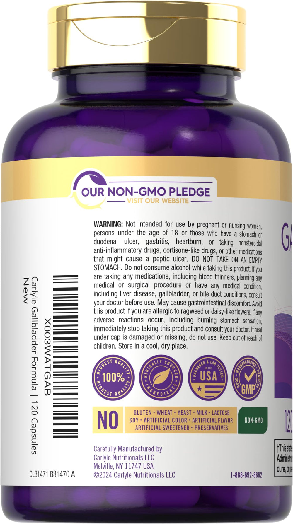 120 quick release capsules spilled from the bottle