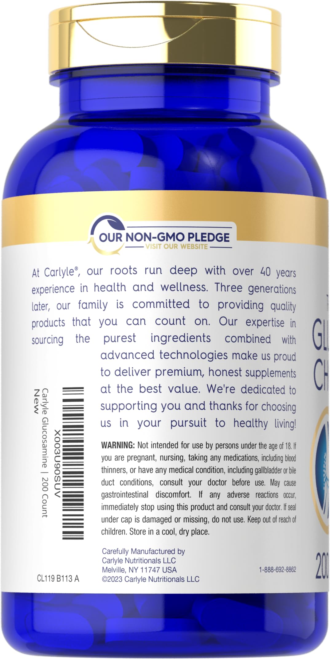 Bottle label showing 4050 mg strength and 200 count