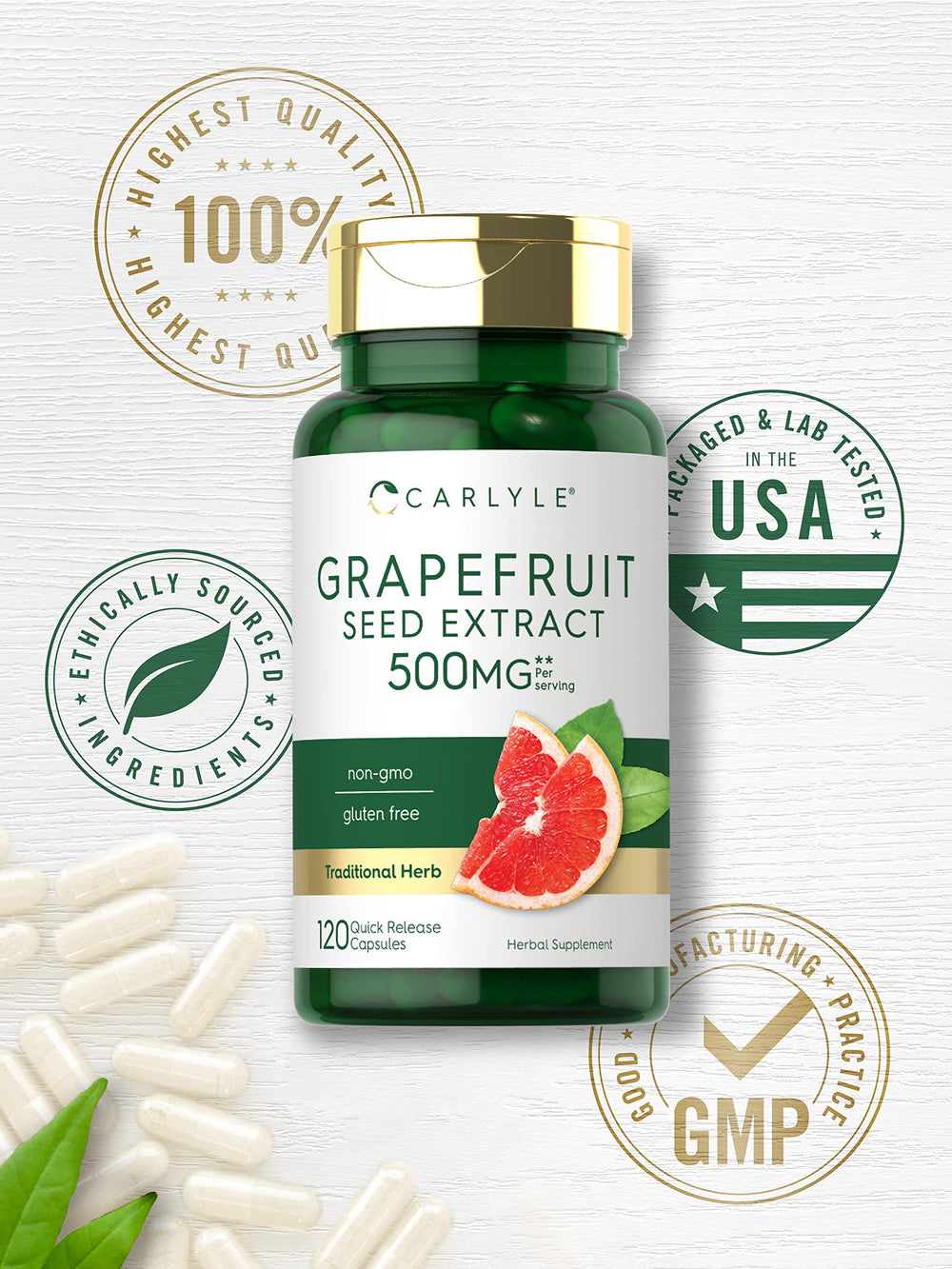 Carlyle Grapefruit Seed Extract ingredients panel