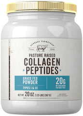 Bottle of Carlyle Grass-Fed Collagen Peptides Powder 20oz, unflavored