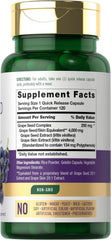 Close-up of Carlyle grape seed extract capsules