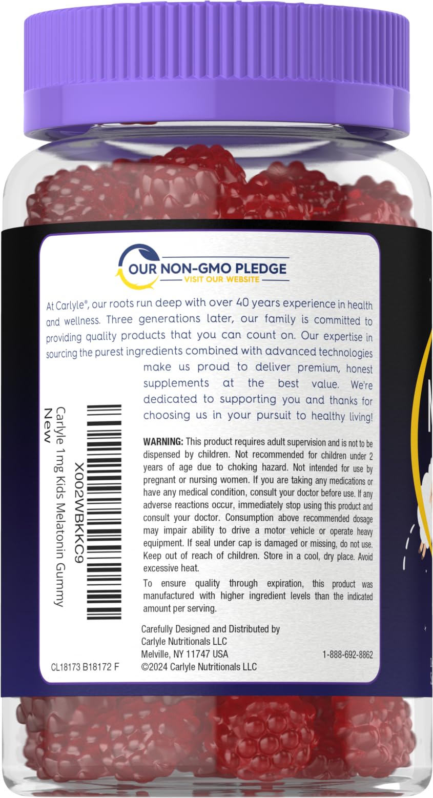 Berry-flavored Carlyle Kids Melatonin Gummies