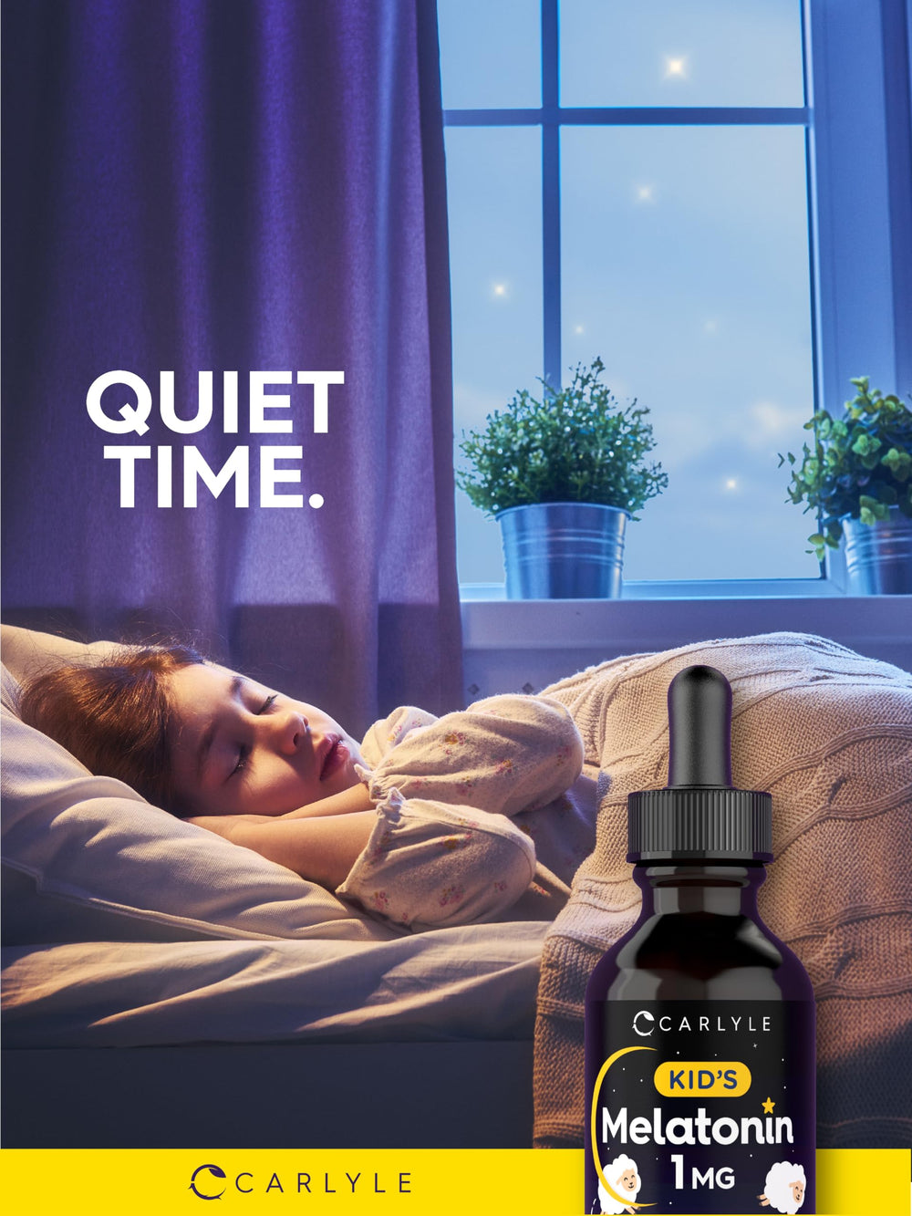 Two-pack Carlyle Kids Melatonin Liquid packaging