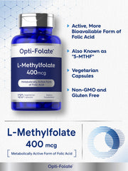 Vegetarian capsules of Carlyle L-Methylfolate 400 mcg