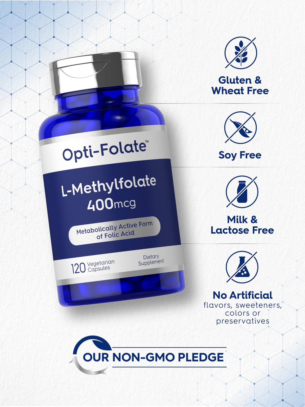 Nutritional information of Carlyle L-Methylfolate 400 mcg