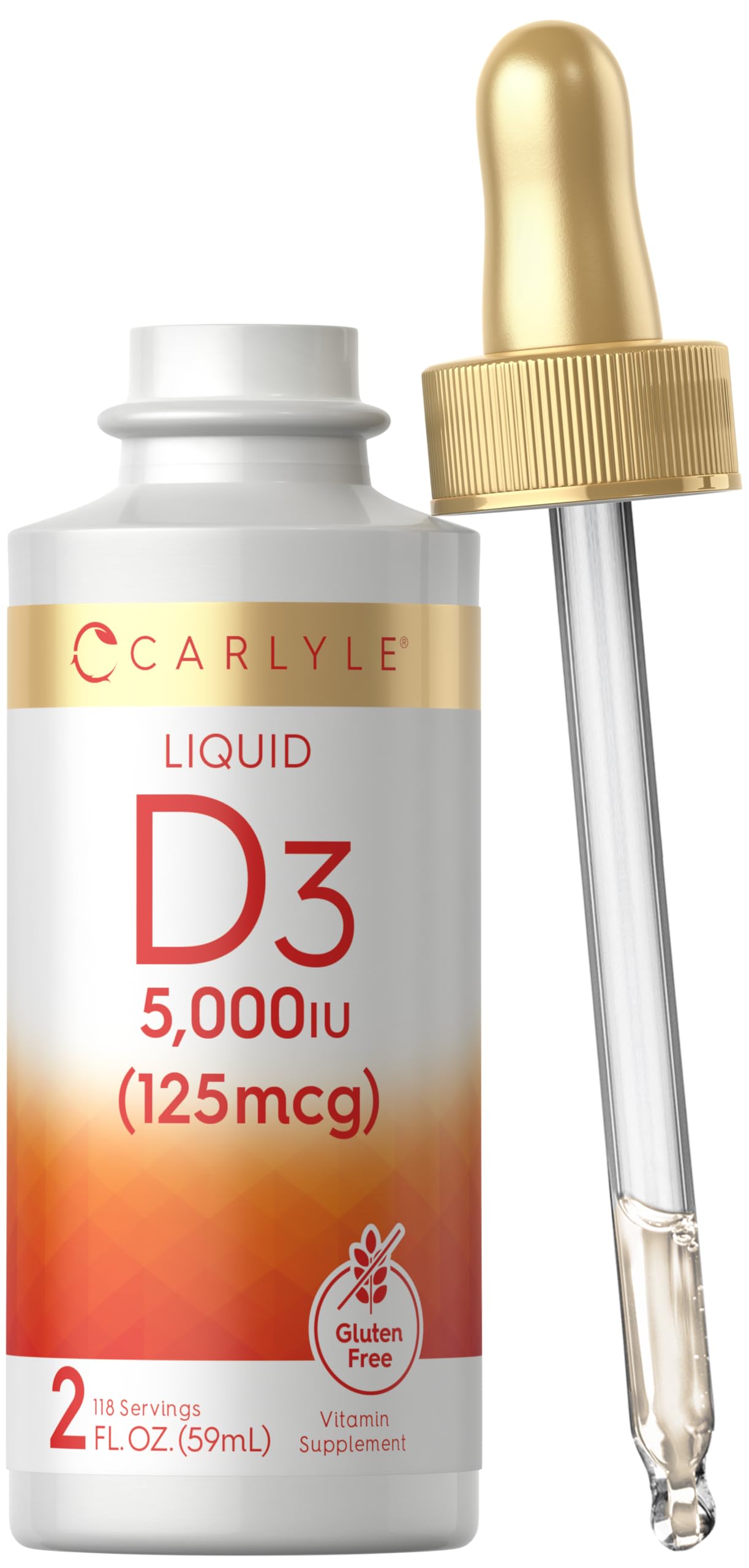 Carlyle Liquid Vitamin D3 5000 IU bottle and label