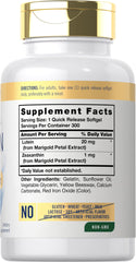 Carlyle Lutein Zeaxanthin 20mg 300 Softgels packaging