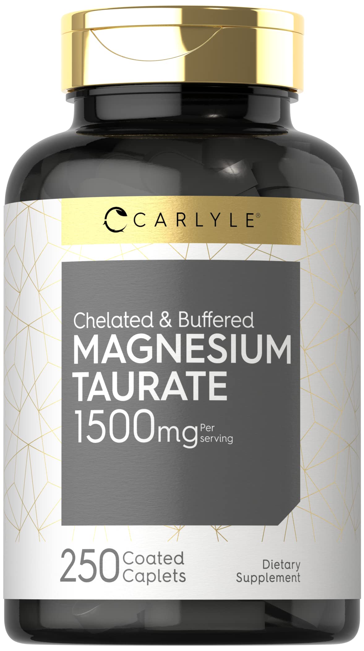 Carlyle Magnesium Taurate 1500mg bottle with 250 caplets