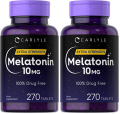 Carlyle Melatonin 10mg with L-Theanine bottle and pack of 2 hero image