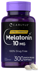 Carlyle Melatonin 10mg softgels bottle with 300-count label