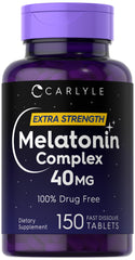 Carlyle Melatonin 40mg Complex bottle with 150 fast-dissolve tablets