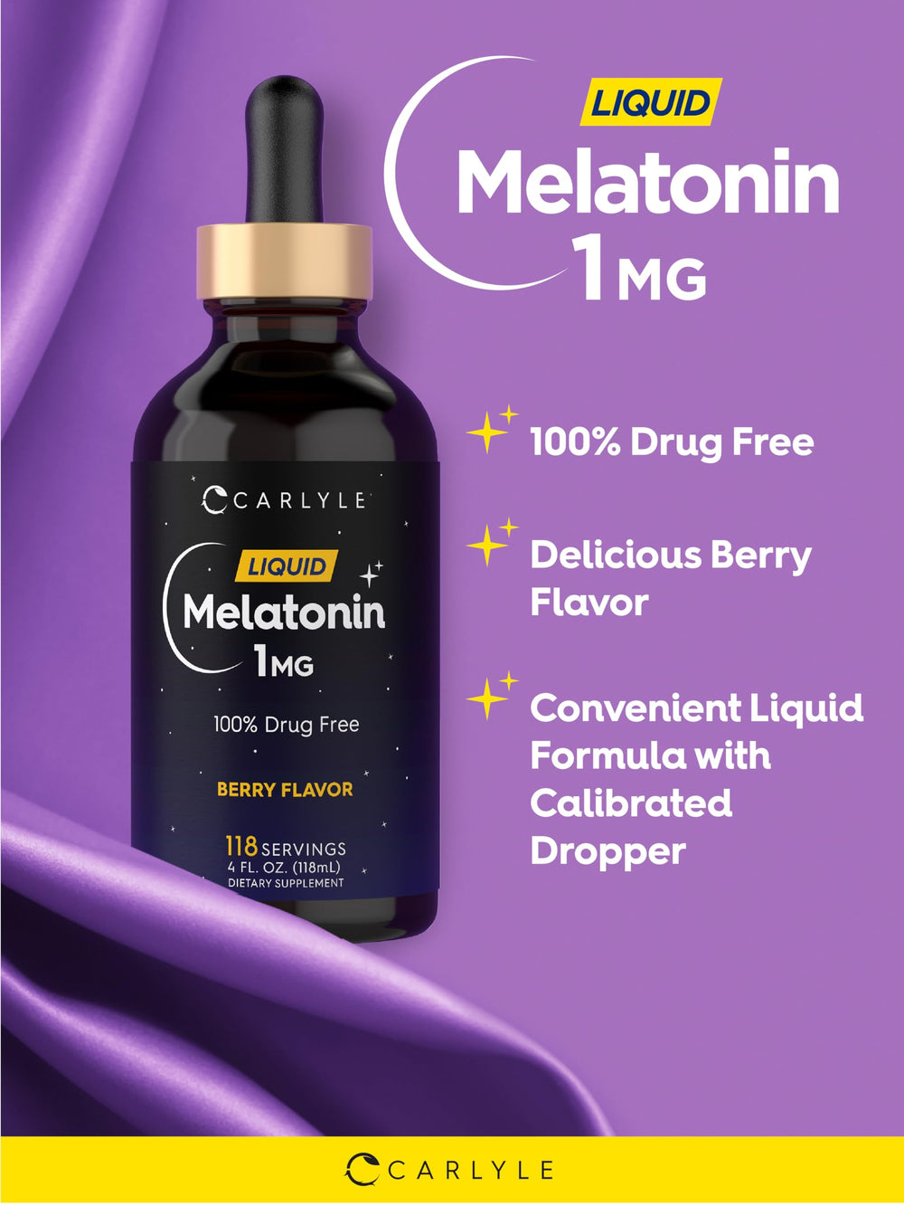 Ingredients and purity for Carlyle Melatonin Liquid 1mg