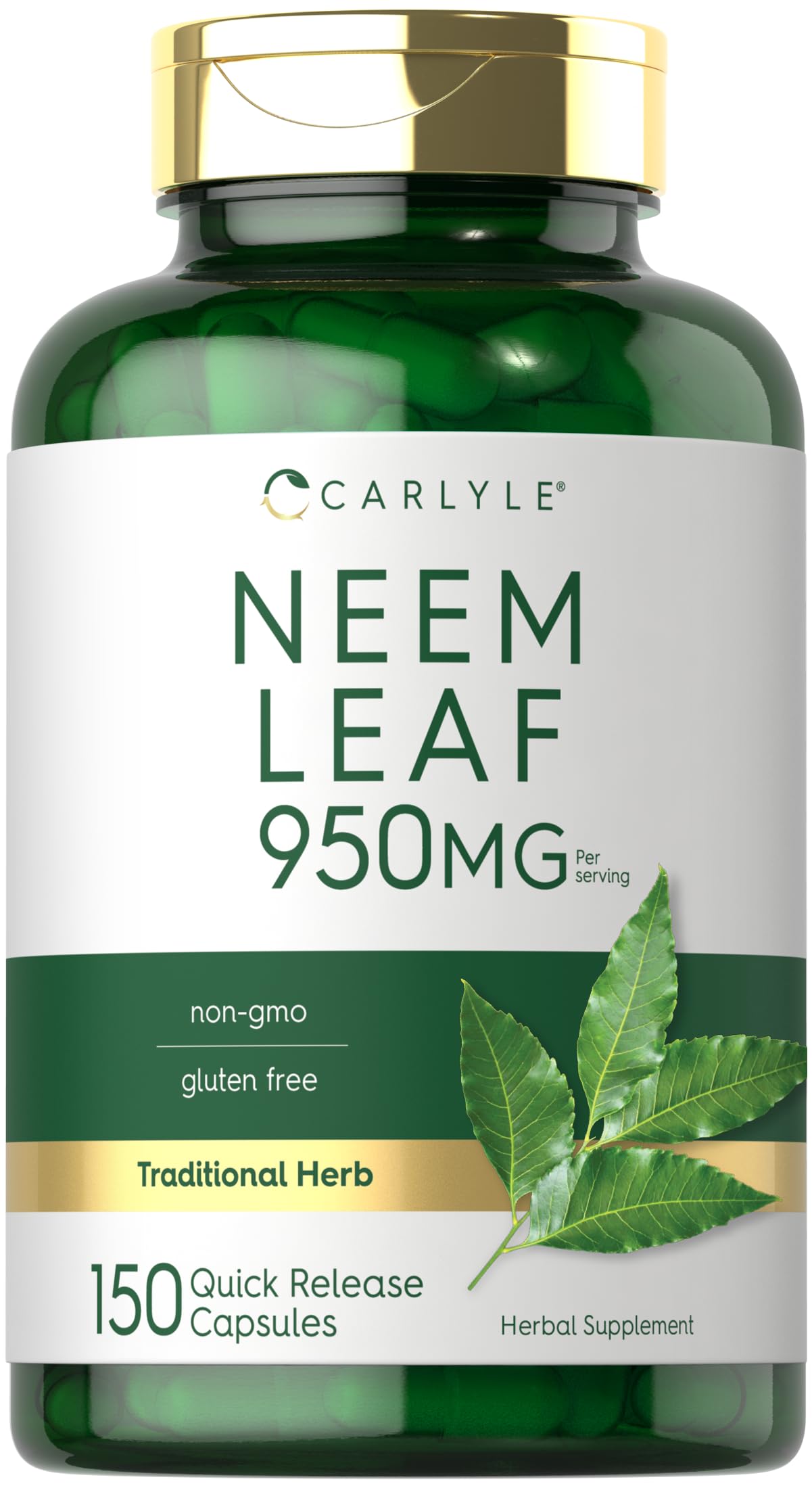 Carlyle Neem Leaf 950mg bottle front view