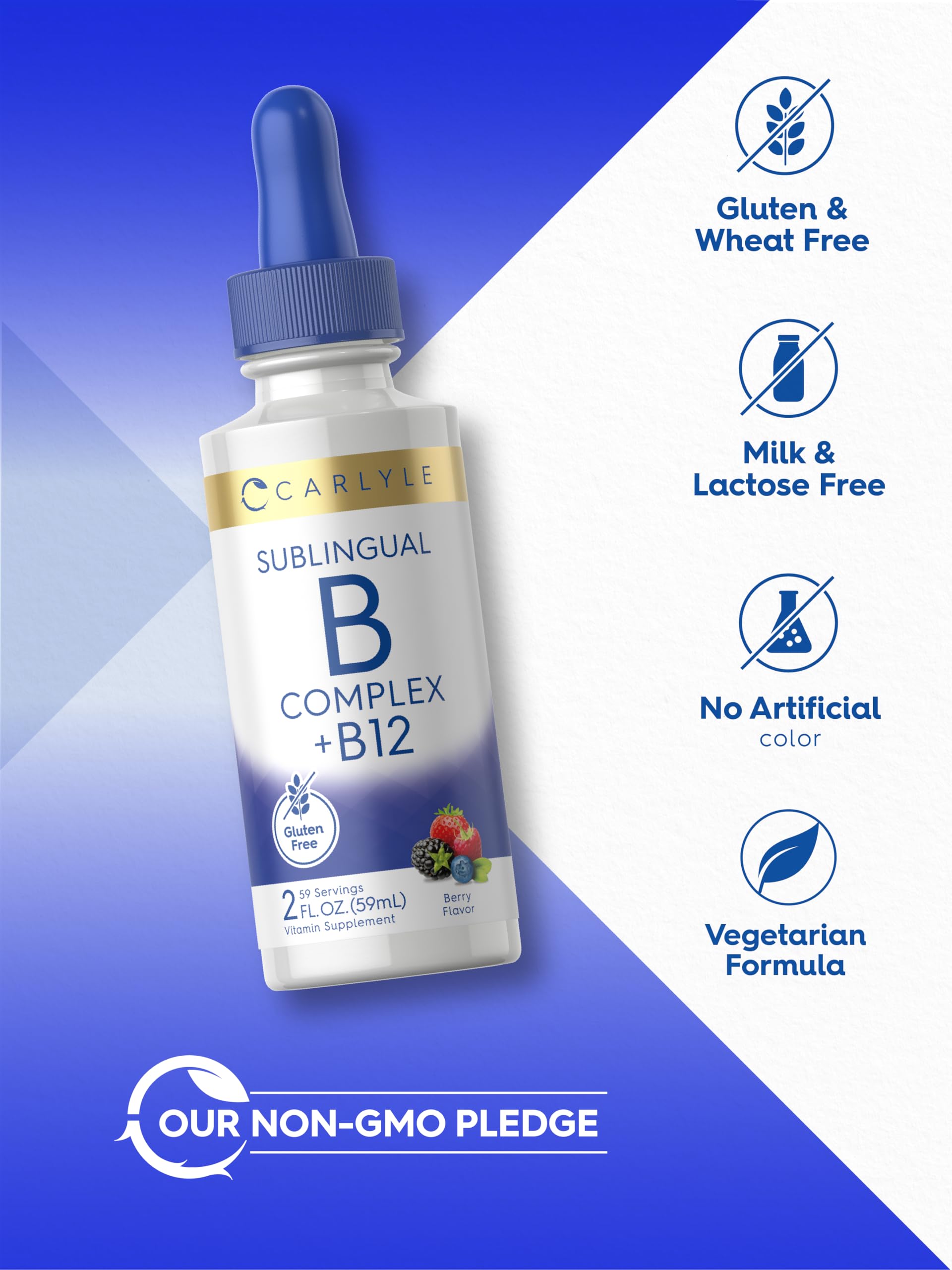 Gluten-free and non-GMO certification on bottle