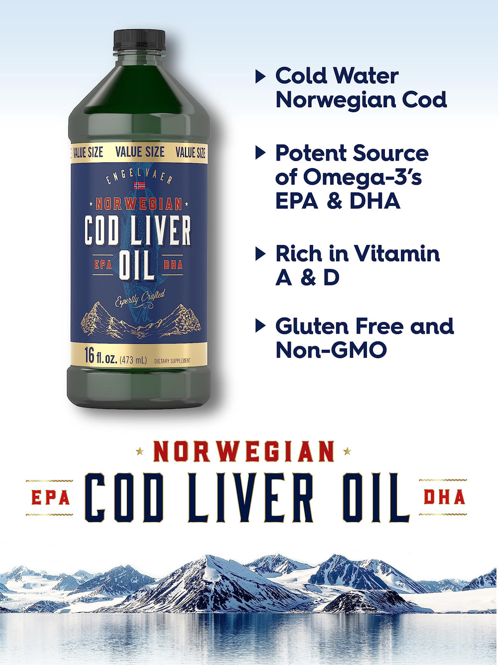 Nutrition facts for Carlyle Norwegian Cod Liver Oil 3-pack