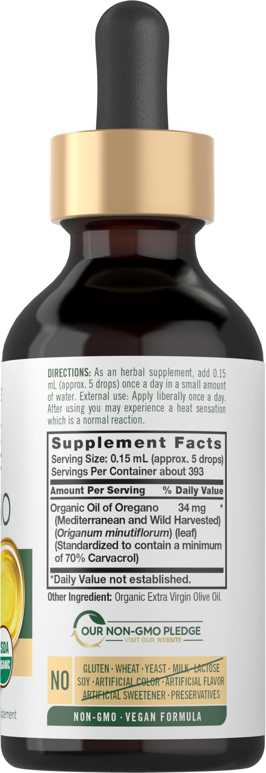 Carlyle Oil of Oregano liquid drops pouring ready for easy daily use