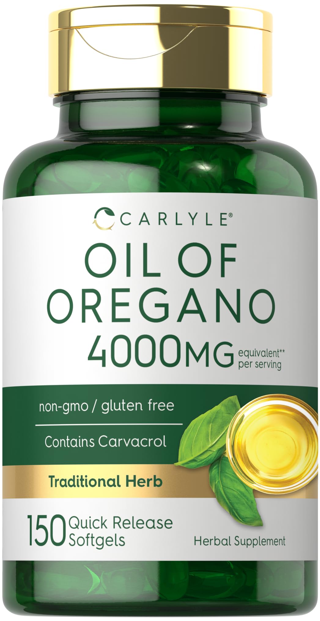 Carlyle Oregano Oil 4000mg bottle with 150 softgels