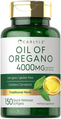 Carlyle Oregano Oil 4000mg bottle with 150 softgels