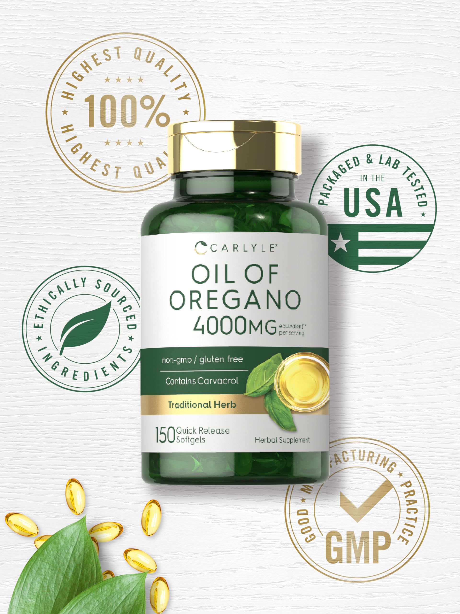 Carlyle Oregano Oil packaging on shelf signals quality.
