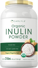 Front label of Carlyle Organic Inulin Powder 48oz bottle