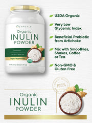 Side view of Carlyle Organic Inulin Powder 48oz bottle