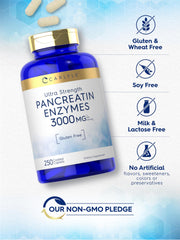 Ultra-strength 3000 mg Pancreatin per serving label