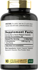 Carlyle L Phenylalanine 1000mg 200 capsules packaging