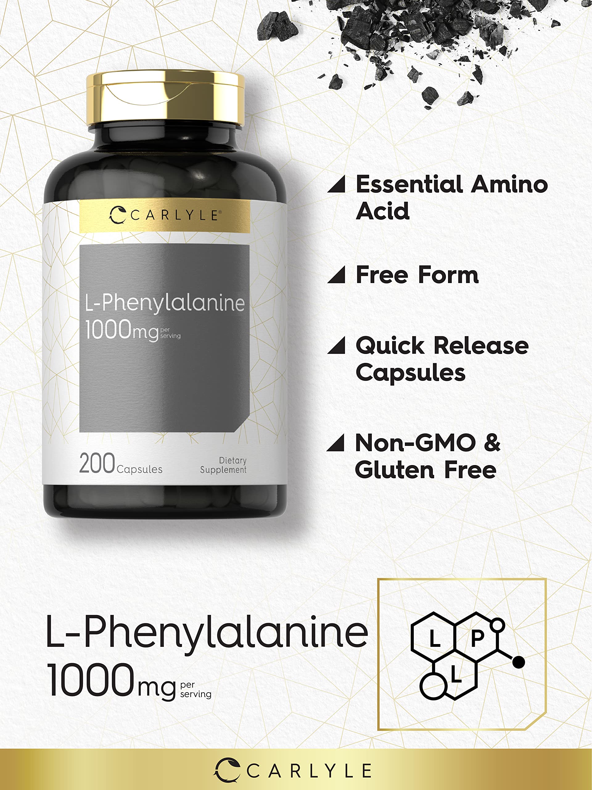 Quick-release capsules of Carlyle L-Phenylalanine 1000mg