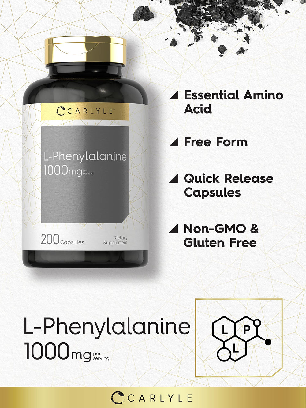 Quick-release capsules of Carlyle L-Phenylalanine 1000mg