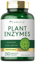 Carlyle Plant Enzymes bottle label showing 8-enzyme blend