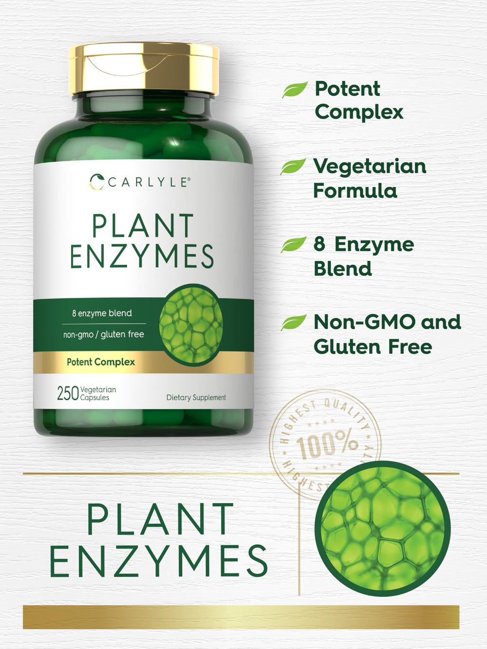 Vegetarian capsules of Carlyle Plant Enzymes