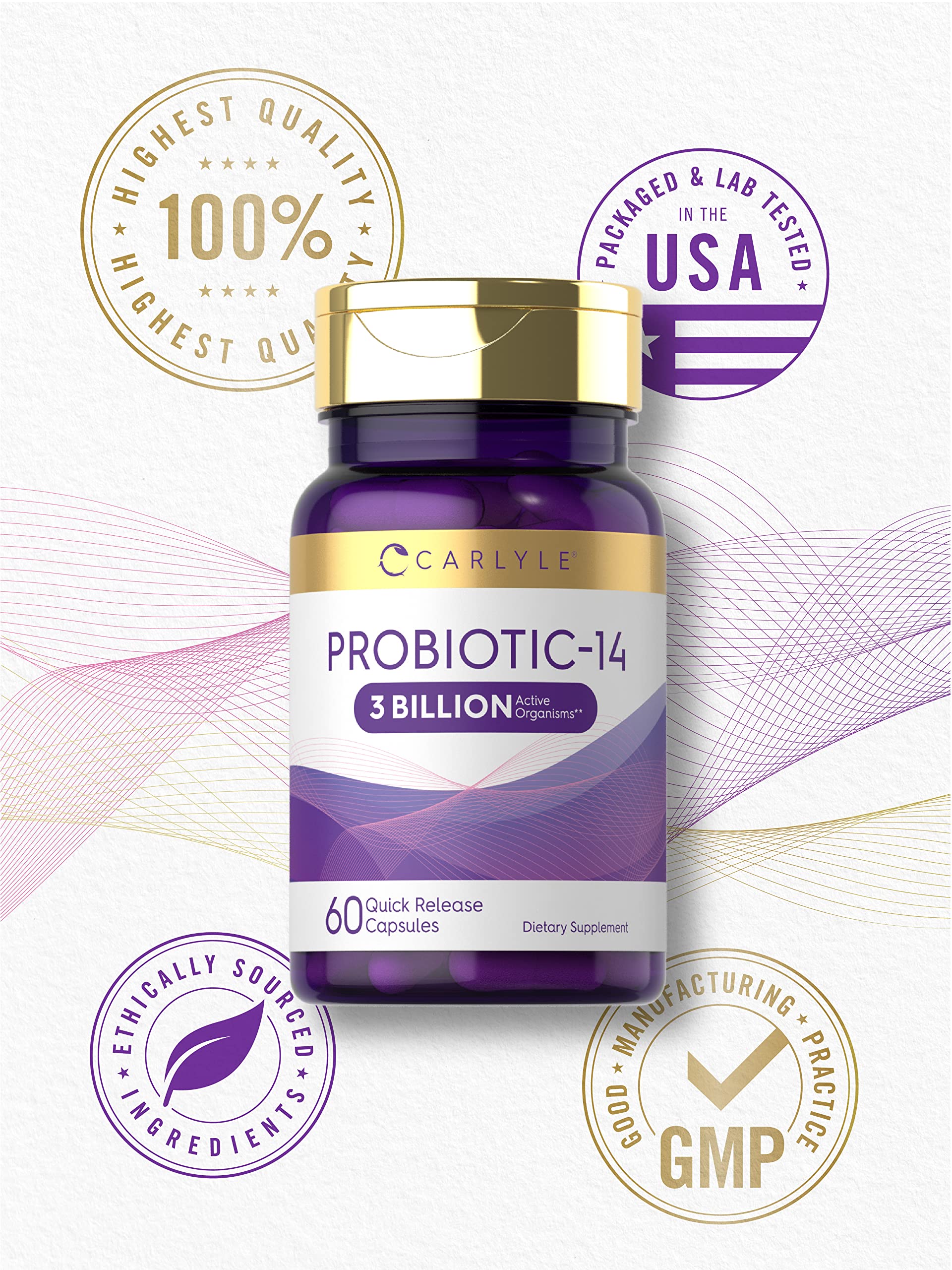 Carlyle Probiotic ingredients list on bottle label