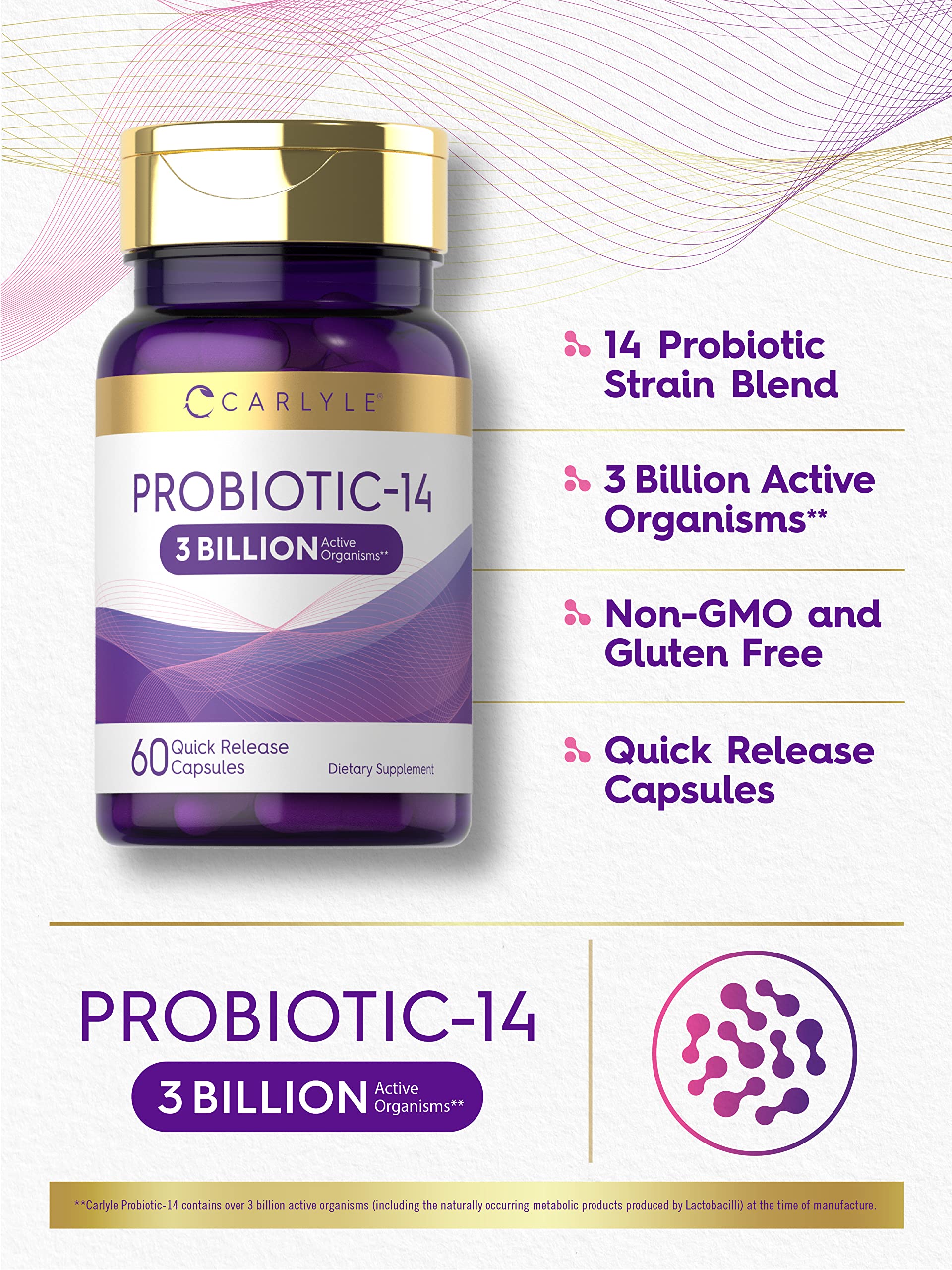 Laboratory tested Carlyle Probiotic with 14 strains
