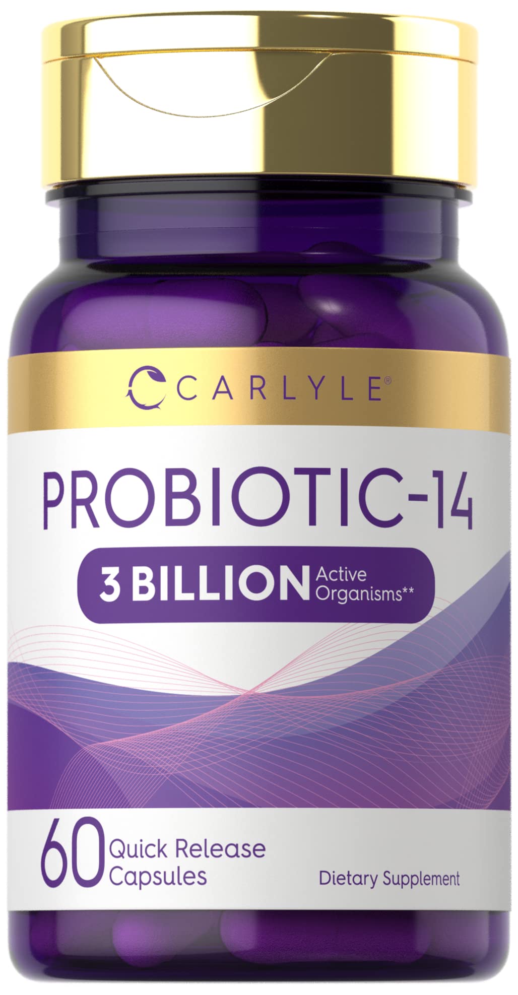 Carlyle Probiotic for Women and Men bottle with 3 Billion CFU on front