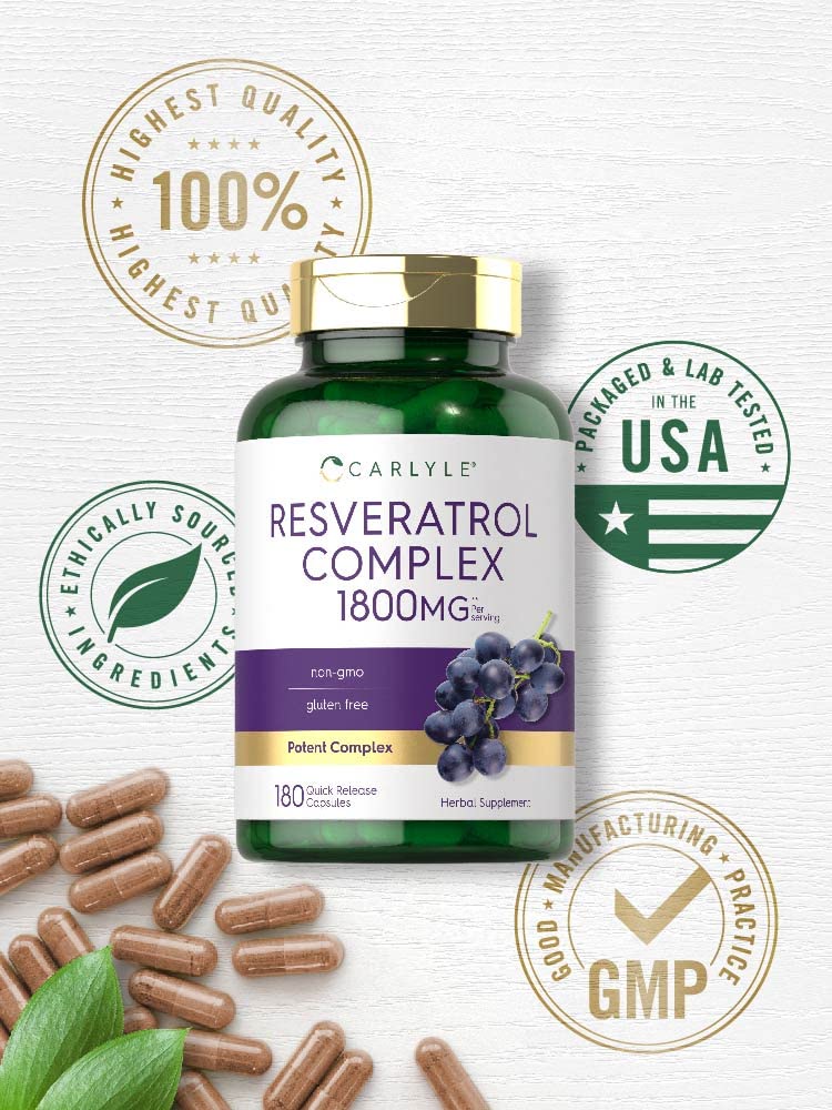 Gluten-free Carlyle Resveratrol 1800mg packaging