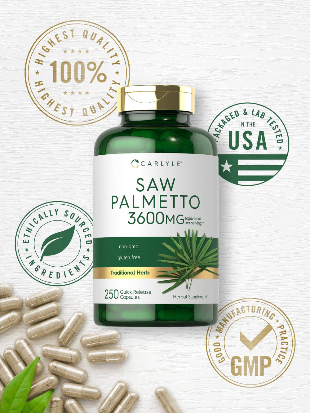 Laboratory tested ingredients for Carlyle Saw Palmetto