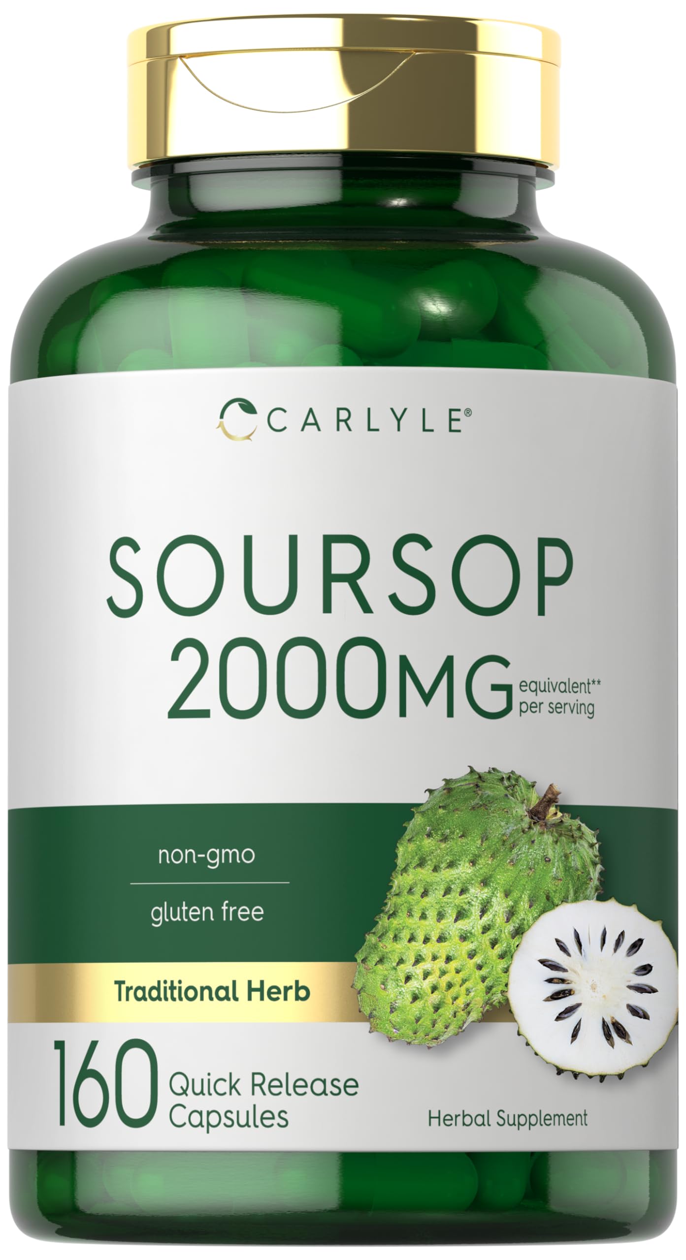 Carlyle Soursop Leaves 2000mg 160 capsules hero image