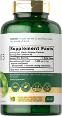 Close-up of Carlyle Soy Isoflavones 1500mg bottle and capsules