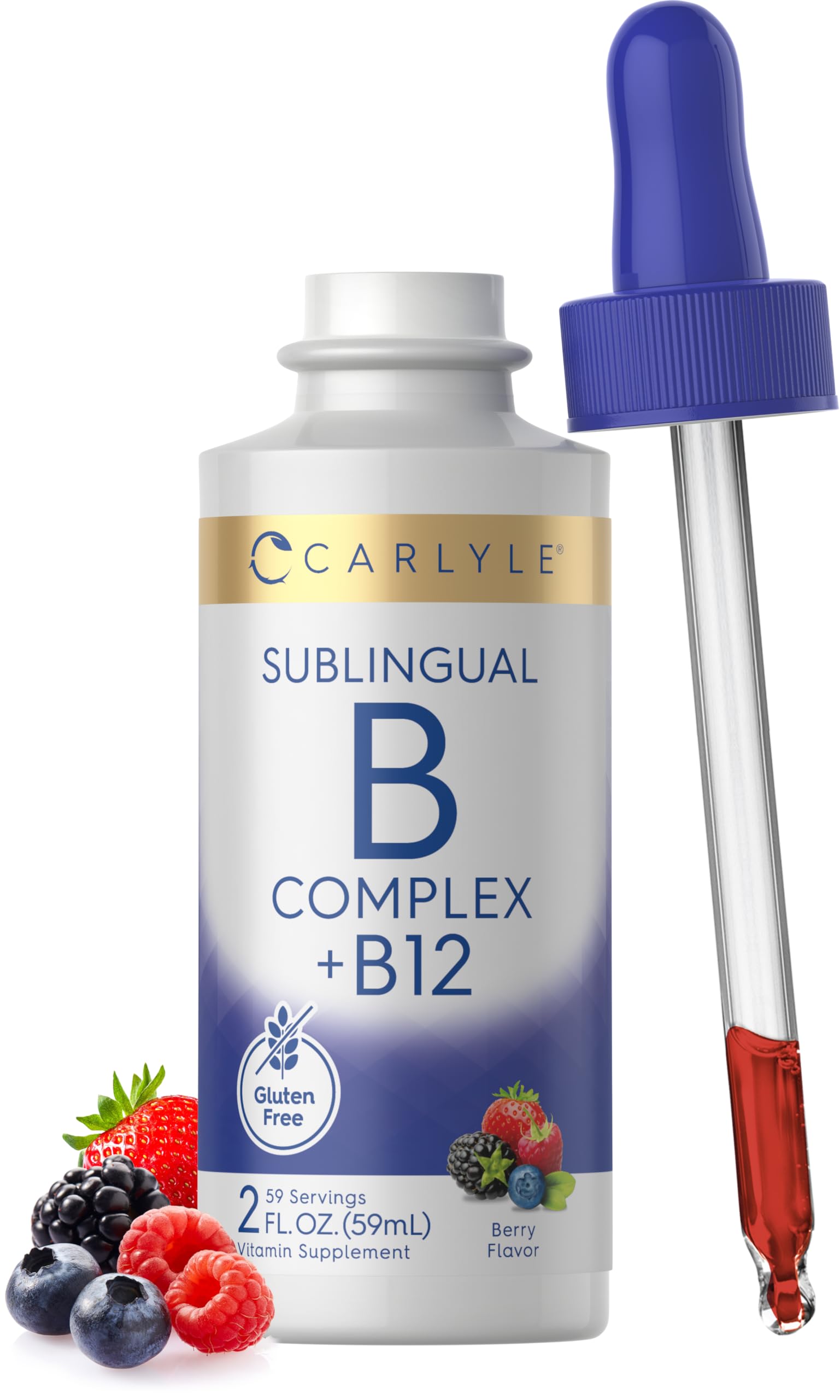 Carlyle Sublingual Vitamin B Complex Berry flavor bottle – 2 oz
