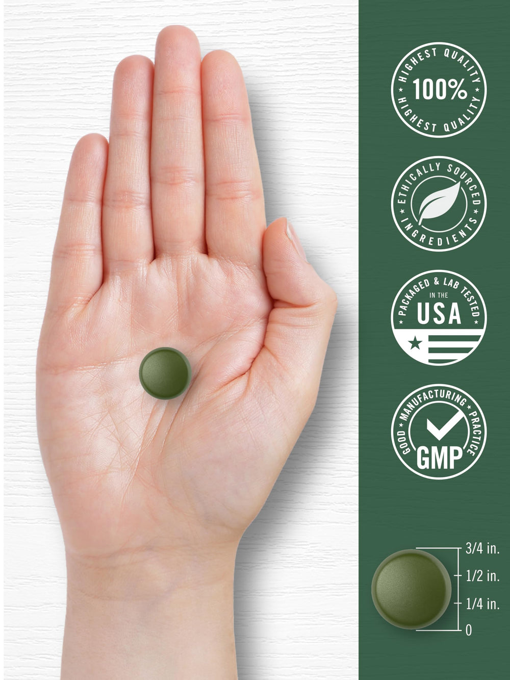 Nutrition facts panel for Carlyle Supergreens Gummies