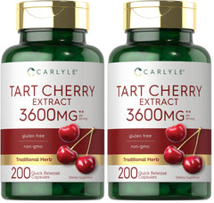 Carlyle Tart Cherry Extract Capsules bottle front view – 200-count