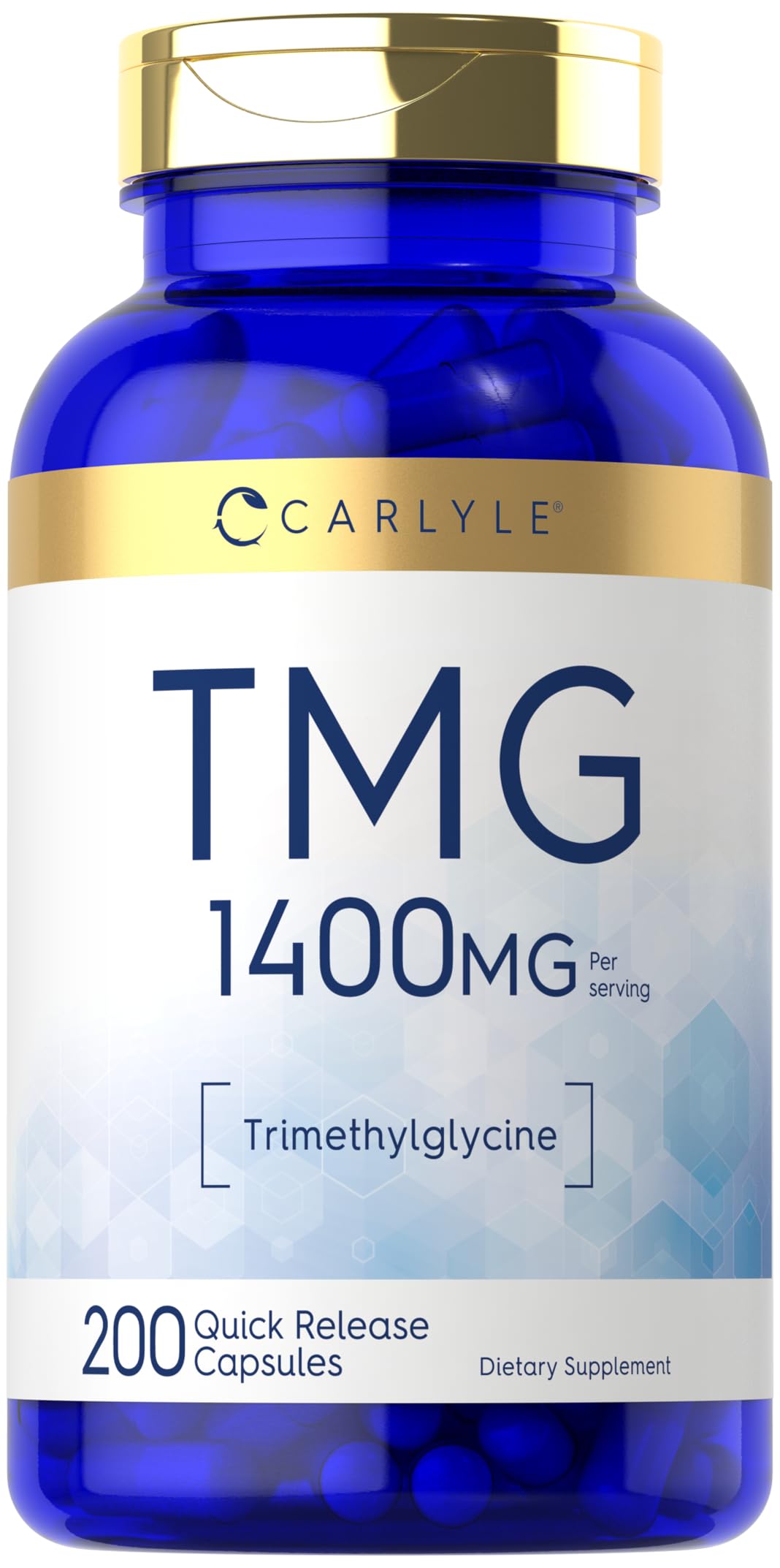 Carlyle TMG Supplement bottle label - 1400mg
