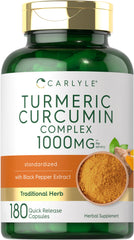 Carlyle Turmeric Curcumin 1000mg bottle with 180 capsules