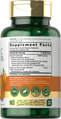 Product label for Carlyle Turmeric Curcumin 3000mg with Bioperine pack
